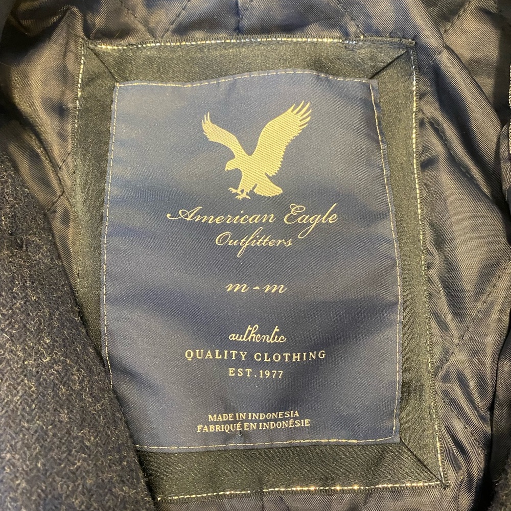 Wool American Eagle Pea Coat Jacket - image 3